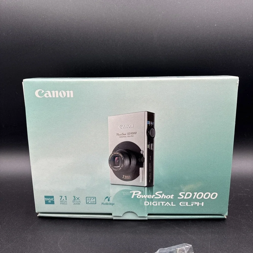 Canon Powershot SD1000 Silver Digital Compact Camera 7.1MP Digicam TESTED